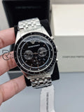 Emporio Armani Mens Chronograph Quartz Stainless Steel Black Dial 46Mm Watch - Ar5988 Watches