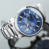 Emporio Armani Mens Chronograph Quartz Stainless Steel Blue Dial 41Mm Watch - Ar2448 Watches