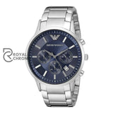 Emporio Armani Mens Chronograph Quartz Stainless Steel Blue Dial 41Mm Watch - Ar2448 Watches