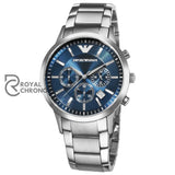 Emporio Armani Mens Chronograph Quartz Stainless Steel Blue Dial 41Mm Watch - Ar2448 Watches