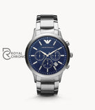 Emporio Armani Mens Chronograph Quartz Stainless Steel Blue Dial 41Mm Watch - Ar2448 Watches