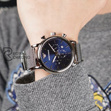 Emporio Armani Mens Chronograph Quartz Stainless Steel Blue Dial 43Mm Watch - Ar80038 Watches