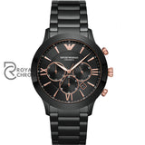 Emporio Armani Men’s Chronograph Black Dial 43mm Watch AR70006