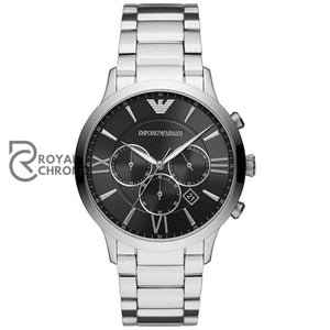 Emporio Armani Mens Chronograph Stainless Steel Black Dial 44Mm Watch Ar11208