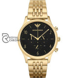 Emporio Armani Mens Chronograph Watch Gold Pvd Ar1893 Watch