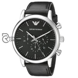 Emporio Armani Mens Quartz Black Leather Strap Dial 46Mm Watch Ar8029 Watches