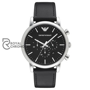 Emporio Armani Mens Quartz Black Leather Strap Dial 46Mm Watch Ar8029 Watches