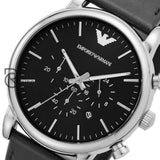 Emporio Armani Mens Quartz Black Leather Strap Dial 46Mm Watch Ar8029 Watches