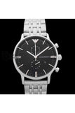 Emporio Armani Mens Quartz Chronograph Stainless Steel Black Dial 43Mm Watch 80009 Watches