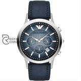 Emporio Armani Men’s Quartz Leather Strap Blue Dial 43mm Watch - AR2473