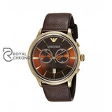 Emporio Armani Men’s Quartz Leather Strap Brown Dial 43mm Watch AR1793