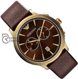 Emporio Armani Mens Quartz Leather Strap Brown Dial 43Mm Watch Ar1793