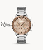 Emporio Armani Mens Quartz Stainless Steel Beige Dial 43Mm Watch Ar11352