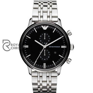 Emporio Armani Mens Quartz Stainless Steel Black Dial 43Mm Watch Ar0389