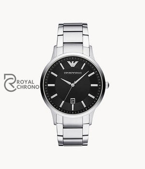 Emporio Armani Mens Quartz Stainless Steel Black Dial 43Mm Watch - Ar11181 Watches