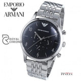 Emporio Armani Mens Quartz Stainless Steel Black Dial 43Mm Watch - Ar1863 Watches