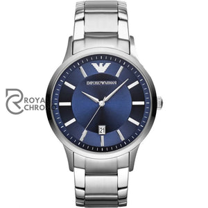 Emporio Armani Mens Quartz Stainless Steel Blue Dial 43Mm Watch 11180 Watches