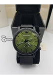 Emporio Armani Mens Quartz Stainless Steel Green Dial 46Mm Watch Ar11470 Watches