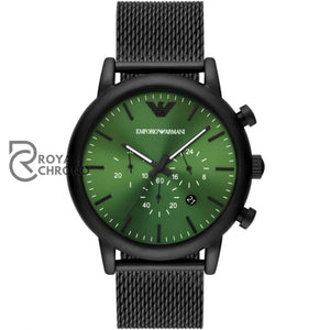 Emporio Armani Mens Quartz Stainless Steel Green Dial 46Mm Watch Ar11470 Watches