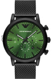 Emporio Armani Mens Quartz Stainless Steel Green Dial 46Mm Watch Ar11470 Watches