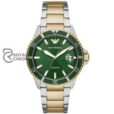 Emporio Armani Men’s Two-tone With Green Dial 42mm Watch AR80063