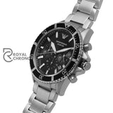 Emporio Armani Mens Silver With Black Dial Watch Ar11360