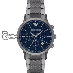 Emporio Armani Renato Mens Grey Stainless Steel Blue Dial 43Mm Watch Ar2505 Watch