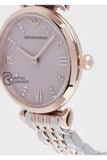 Emporio Armani Womens Analog Stainless Steel Pink Dial 28Mm Watch 11223 Watches