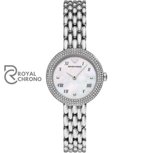 Emporio Armani Womens Analog Stainless Steel White Dial 30Mm Watch Ar11354 Watches