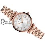 Emporio Armani Womens Quartz Rose Gold Stainless Steel Silver Dial 32Mm Watch - Ar11446 Watches