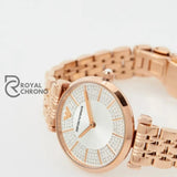 Emporio Armani Womens Quartz Rose Gold Stainless Steel Silver Dial 32Mm Watch - Ar11446 Watches