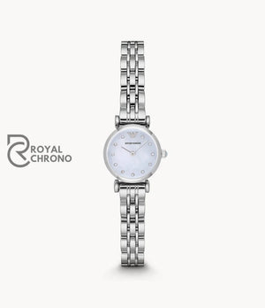 Emporio Armani Womens Quartz Silver Stainless Steel Mother Of Pearl Dial 22Mm Watch Ar1961 Watch