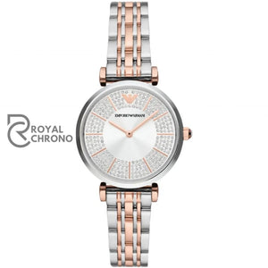 Emporio Armani Womens Quartz Two-Tone Stainless Steel Silver Dial 32Mm Watch Ar11537 Watches