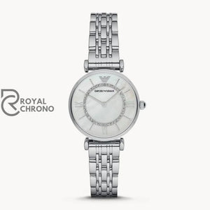 Emporio Armani Womens Two-Hand Silver Watch Ar1908