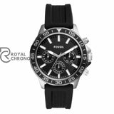 Fossil Bannon Multifunction Black Silicone Strap Dial Chronograph Quartz Watch For Gents Bq2494