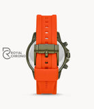 Fossil Bq2500 Bannon Multifunction Orange Silicone Watch Watch