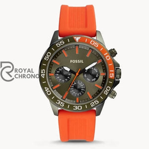 Fossil Bq2500 Bannon Multifunction Orange Silicone Watch Watch