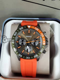 Fossil Bq2500 Bannon Multifunction Orange Silicone Watch Watch