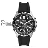 Fossil Garrett Black Silicone Strap Dial Chronograph Quartz Watch For Gents Fs5624 Watch