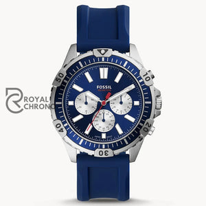 Fossil Garrett Chronograph Navy Silicone Mens Watch Fs5709 Watch