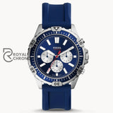 Fossil Garrett Chronograph Navy Silicone Mens Watch Fs5709 Watch