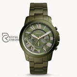 Fossil Grant Chronograph Olive Green Stainless Steel Mens Watch Fs5375 Watch