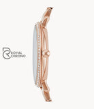 Fossil Jacqueline Rose Gold Stainless Steel Dial Quartz Watch For Ladies Es3546 Watch