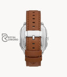 Fossil Mens Quartz Brown Leather Strap Silver Dial 42Mm Watch Bq2658 Watch