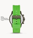 Fossil Mens Quartz Green Silicone Strap Dial 45Mm Watch Bq2501 Watch