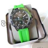 Fossil Mens Quartz Green Silicone Strap Dial 45Mm Watch Bq2501 Watch