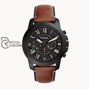 Fossil Mens Quartz Leather Band Black Dial Watch Fs5241 Watch