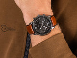 Fossil Neutra Amber Leather Strap Gray Dial Chronograph Quartz Watch For Gents Fs5512 Watch