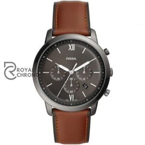 Fossil Neutra Amber Leather Strap Gray Dial Chronograph Quartz Watch For Gents Fs5512 Watch