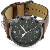 Fossil Neutra Amber Leather Strap Gray Dial Chronograph Quartz Watch For Gents Fs5512 Watch